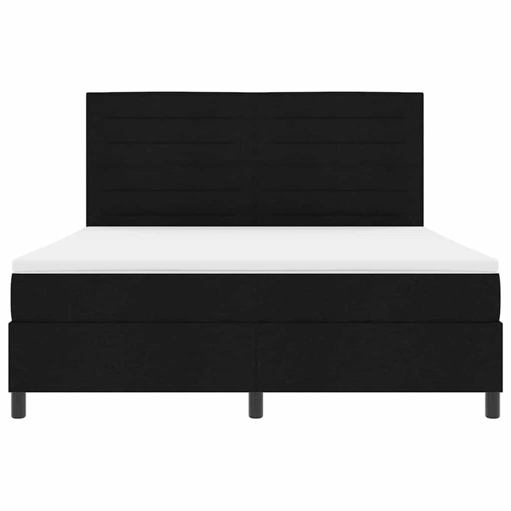 Box spring seng med madras med LED Sort 180 x 200 cm Stof