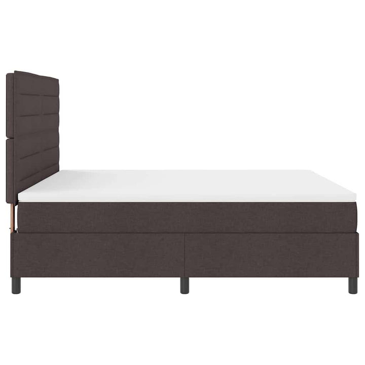 Box spring seng med madras med LED Mørkebrun 180 x 200 cm Stof