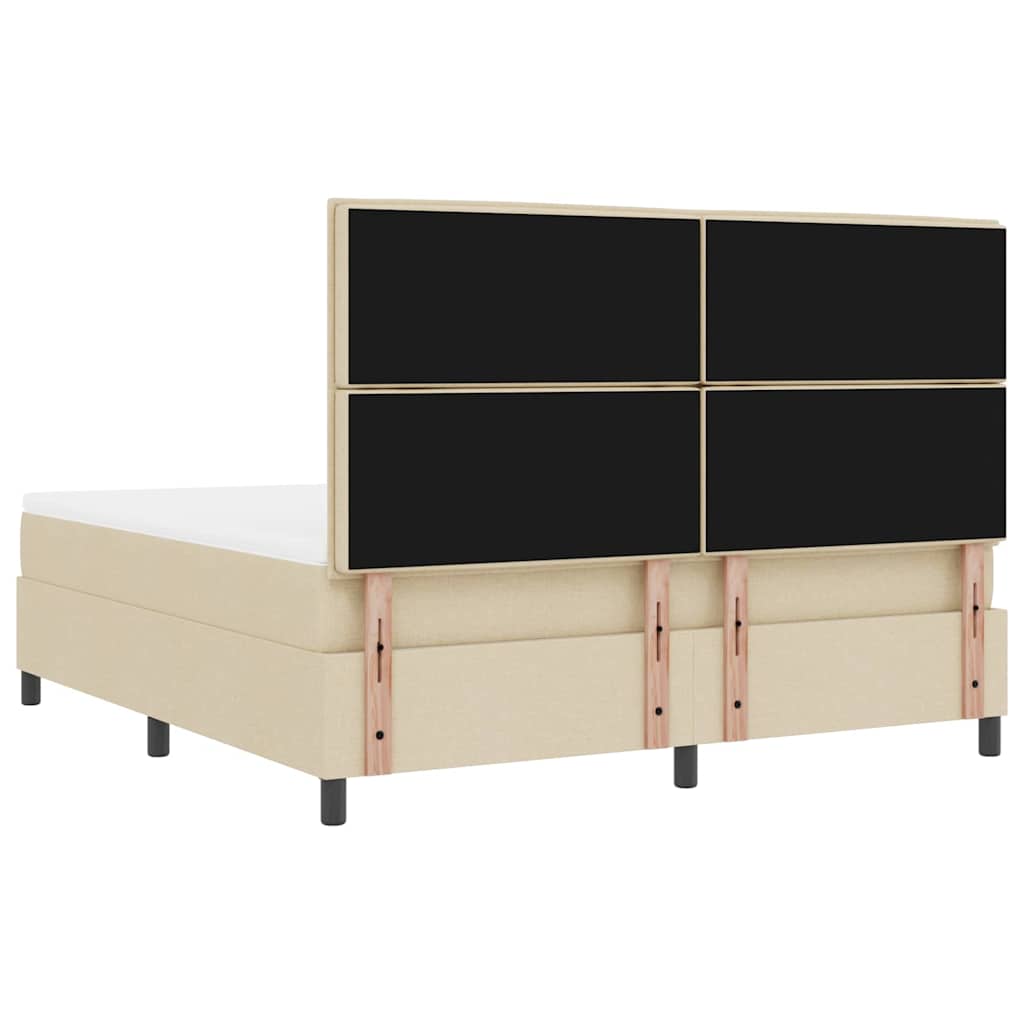 Box spring seng med madras med LED Creme 180 x 200 cm Stof