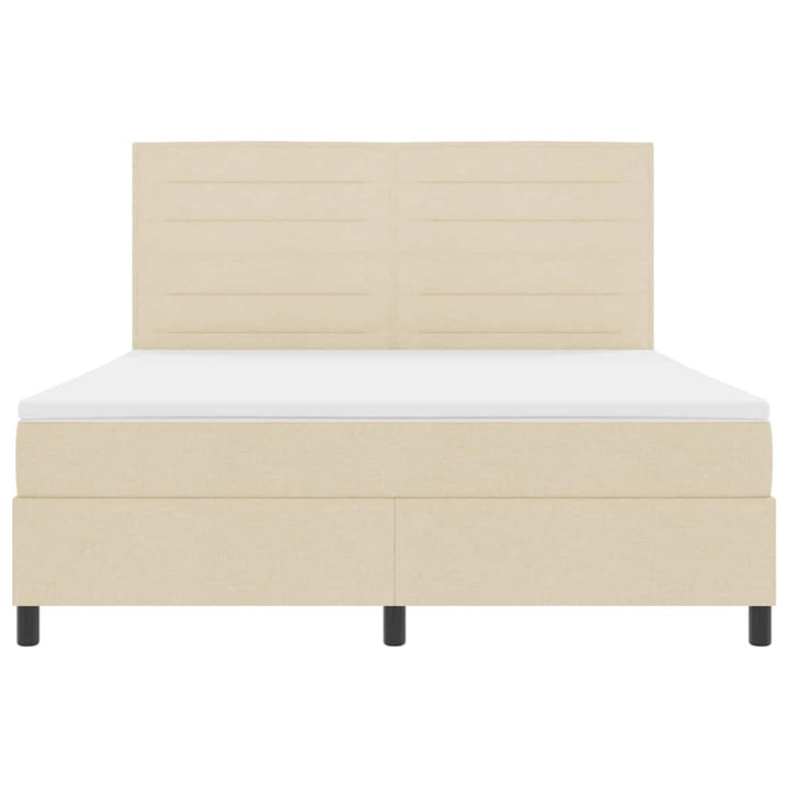 Box spring seng med madras med LED Creme 180 x 200 cm Stof