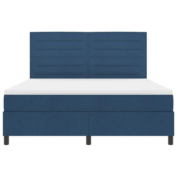 Box spring seng med madras med LED Blå 180 x 200 cm Stof