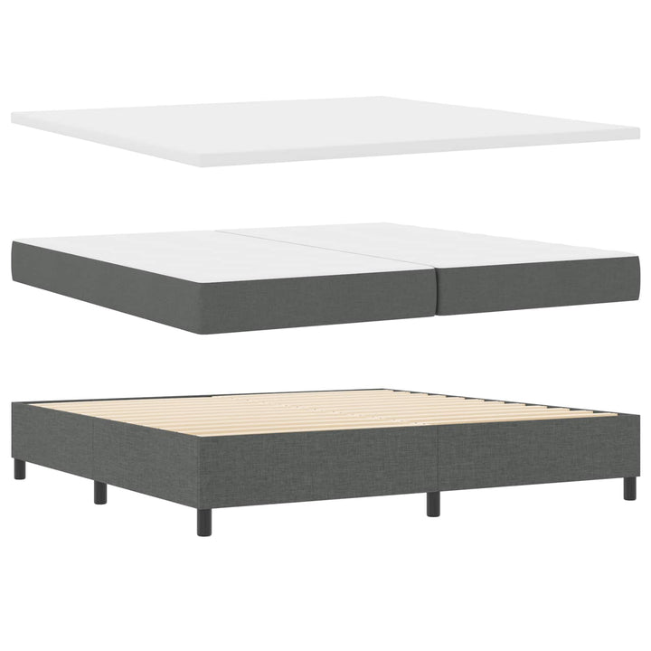 Box spring seng med madras med LED Mørkegrå 200 x 200 cm Stof