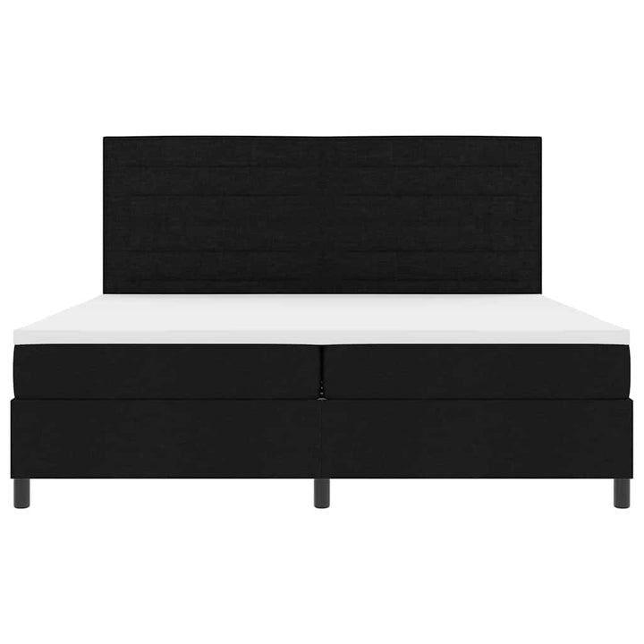 Box spring seng med madras med LED Sort 200 x 200 cm Stof