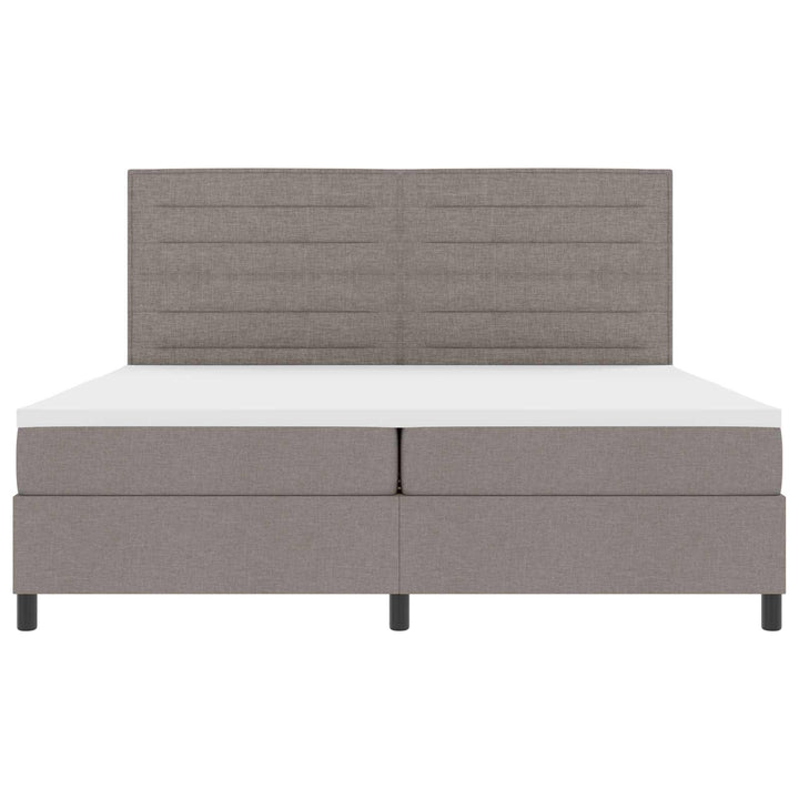 Box spring seng med madras med LED Gråbrun 200 x 200 cm Stof