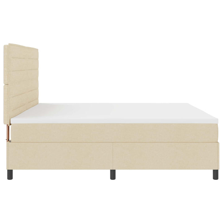 Box spring seng med madras med LED Creme 200 x 200 cm Stof