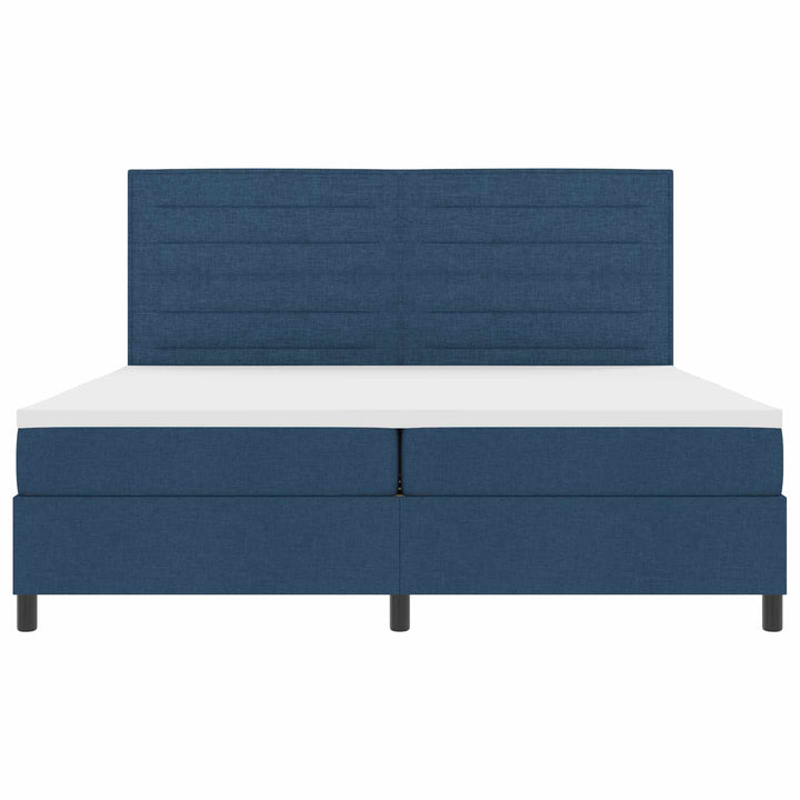 Box spring seng med madras med LED Blå 200 x 200 cm Stof