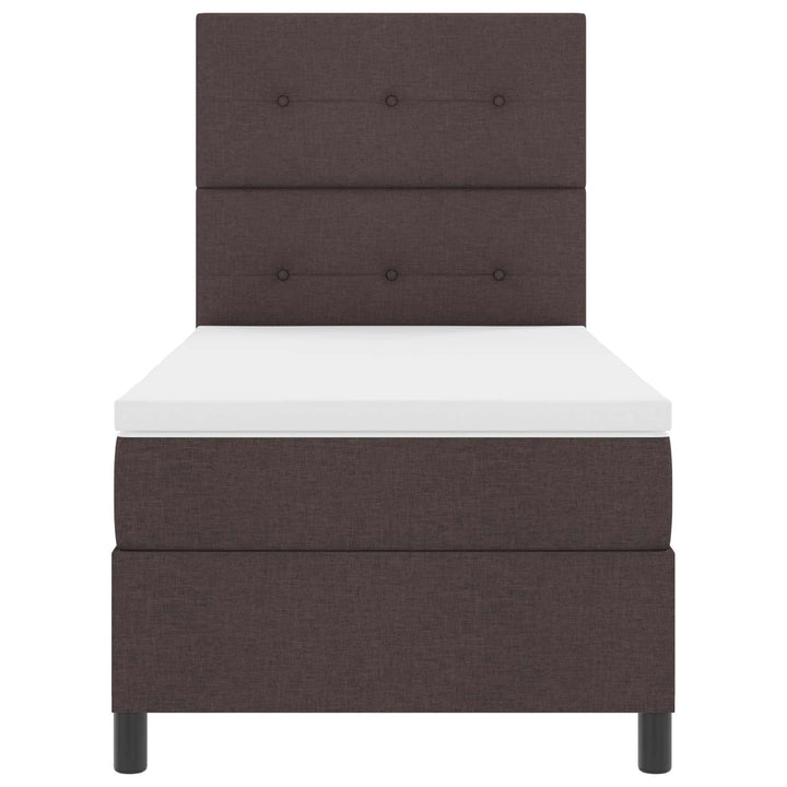 Box spring seng med madras med LED Mørkebrun 80 x 200 cm Stof