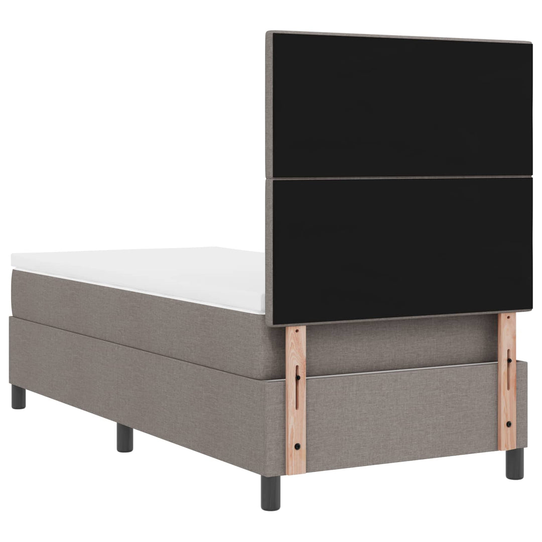 Box spring seng med madras med LED Gråbrun 80 x 200 cm Stof