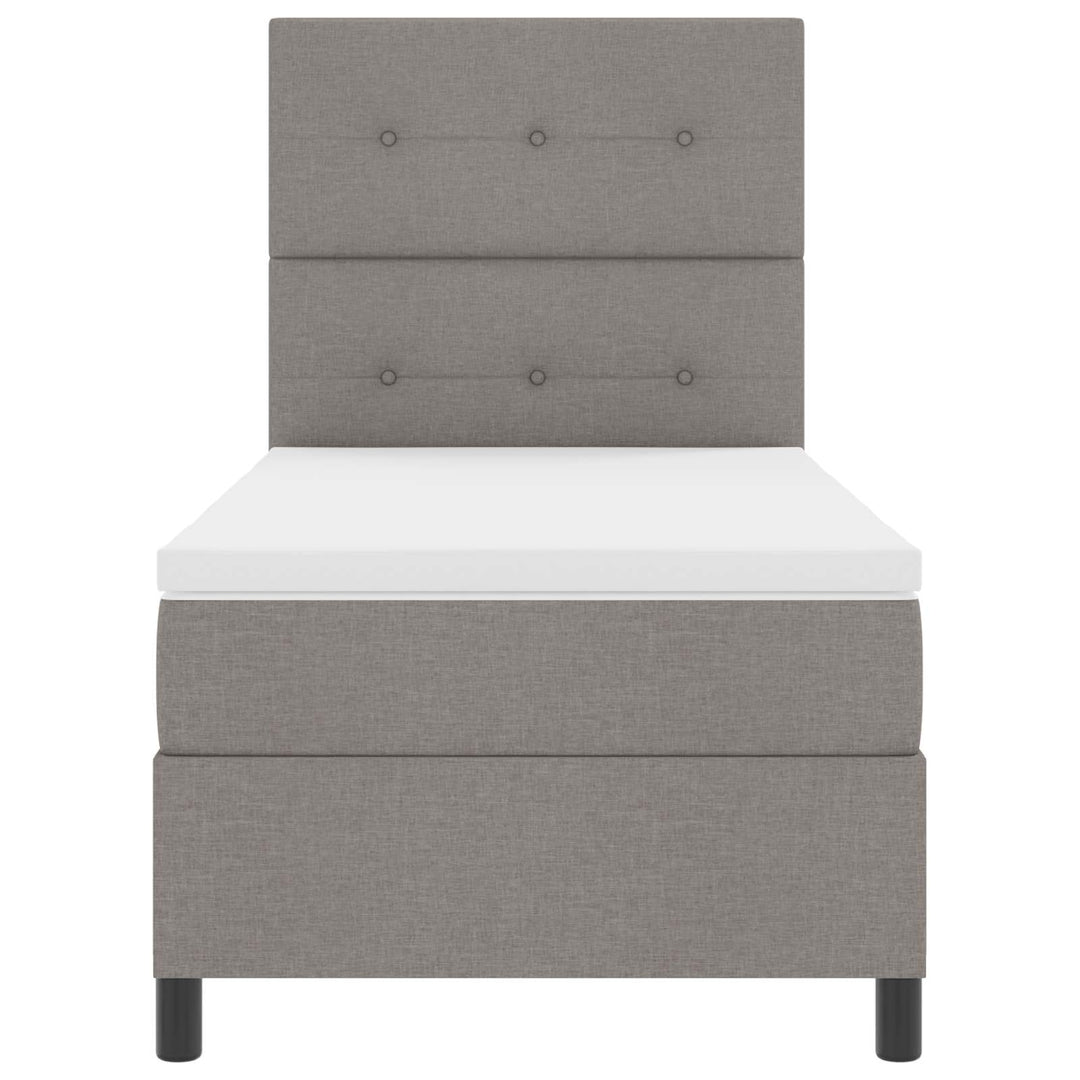 Box spring seng med madras med LED Gråbrun 80 x 200 cm Stof