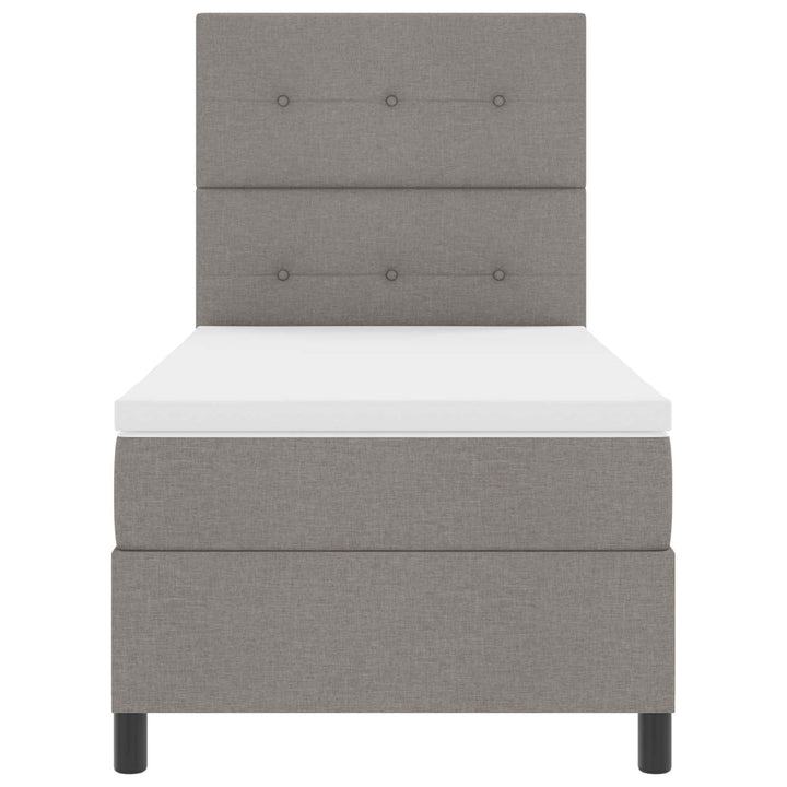Box spring seng med madras med LED Gråbrun 80 x 200 cm Stof