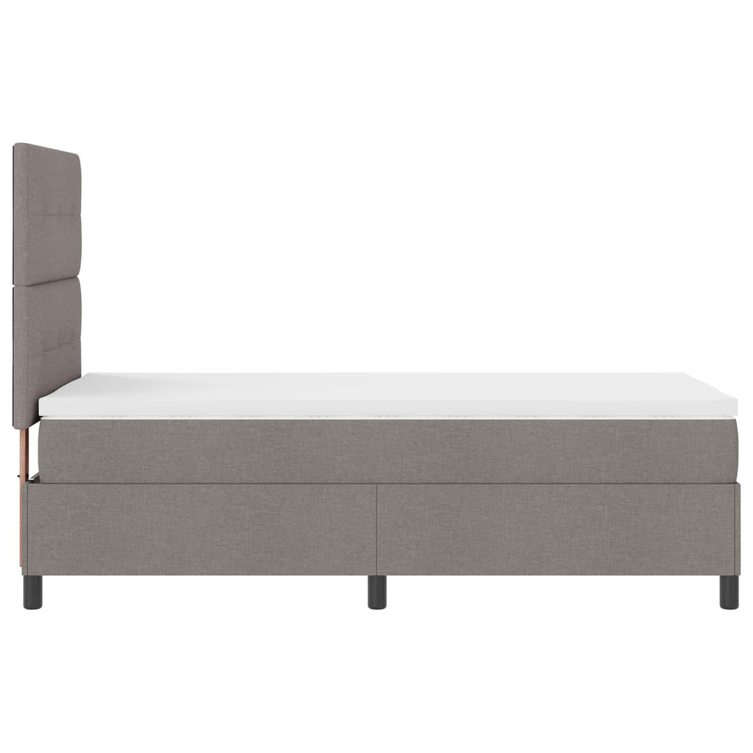 Box spring seng med madras med LED Gråbrun 80 x 200 cm Stof