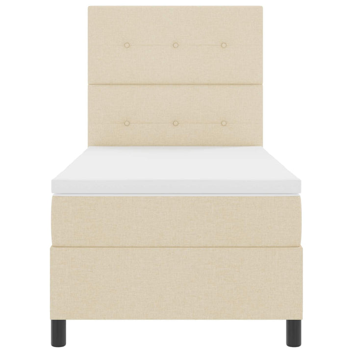 Box spring seng med madras med LED Creme 80 x 200 cm Stof