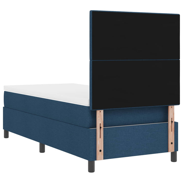 Box spring seng med madras med LED Blå 80 x 200 cm Stof