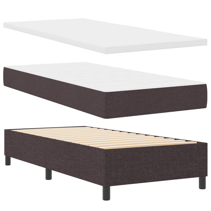 Box spring seng med madras med LED Mørkebrun 90 x 190 cm Stof