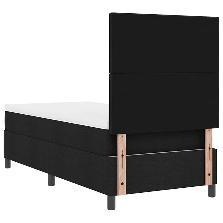 Box spring seng med LED-lysstrimler Sort 100 x 200 cm Stof