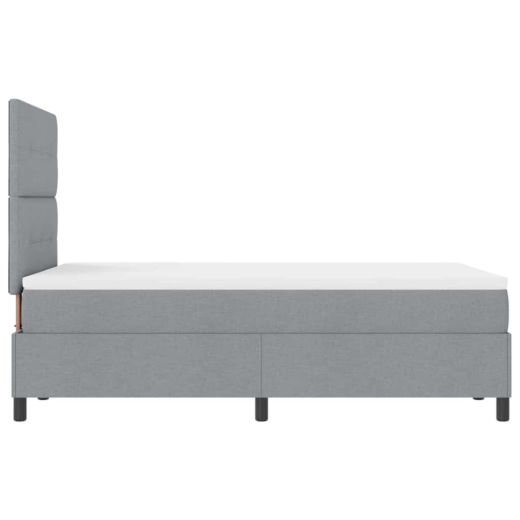 Box spring seng med LED-lysstrimler Lysegrå 120 x 190 cm Stof