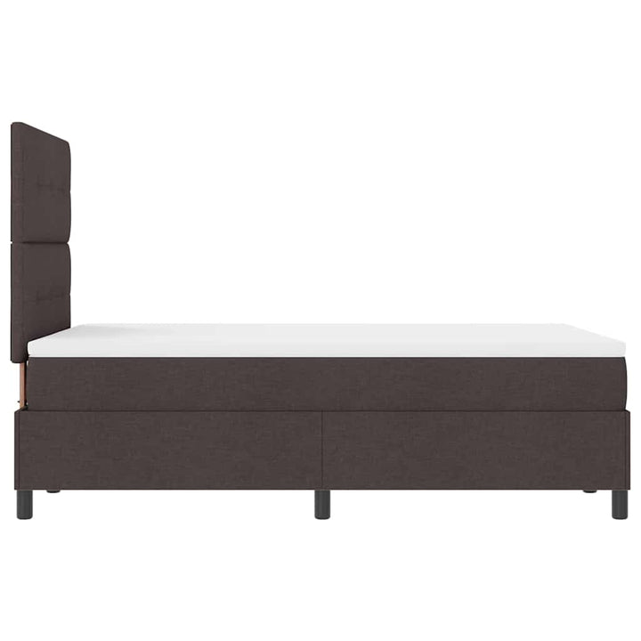Box spring seng med LED-lysstrimler Mørkebrun 120 x 190 cm Stof