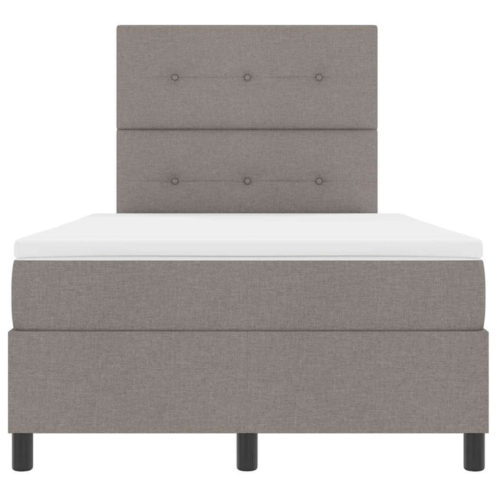 Box spring seng med madras med LED Gråbrun 120 x 200 cm Stof