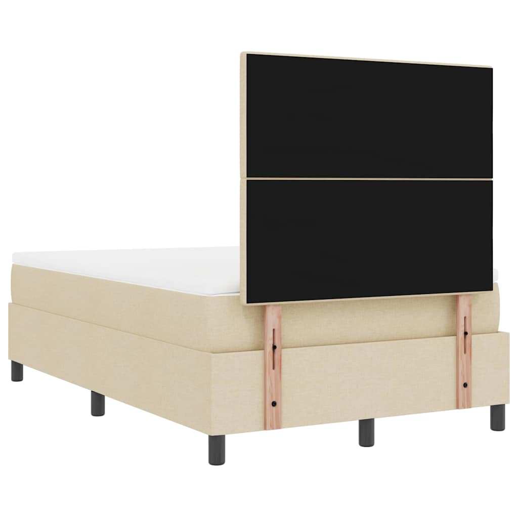 Box spring seng med madras med LED Creme 120 x 200 cm Stof