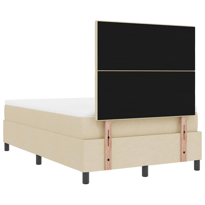 Box spring seng med madras med LED Creme 120 x 200 cm Stof