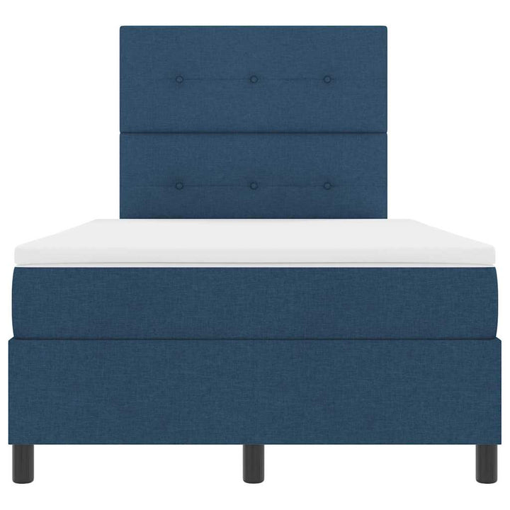 Box spring seng med madras med LED Blå 120 x 200 cm Stof