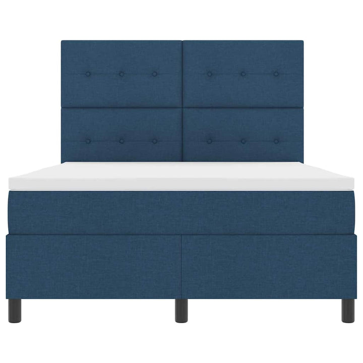 Box spring seng med madras med LED Blå 140 x 190 cm Stof