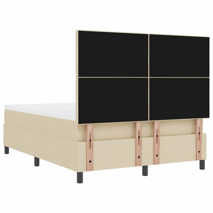 Box spring seng med madras med LED Creme 140 x 200 cm Stof