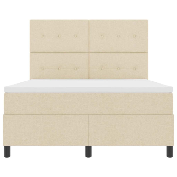 Box spring seng med madras med LED Creme 140 x 200 cm Stof