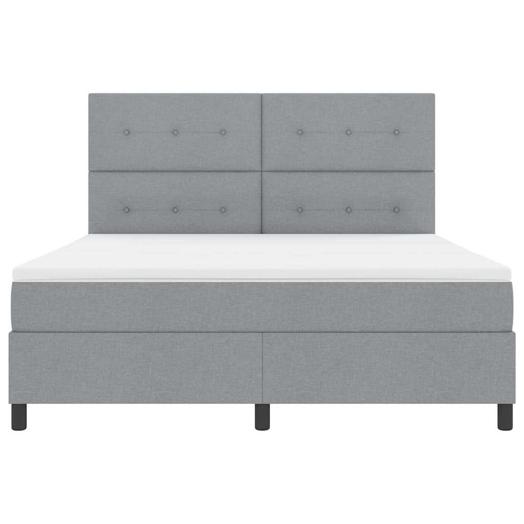 Box spring seng med madras med LED Lysegrå 180 x 200 cm Stof