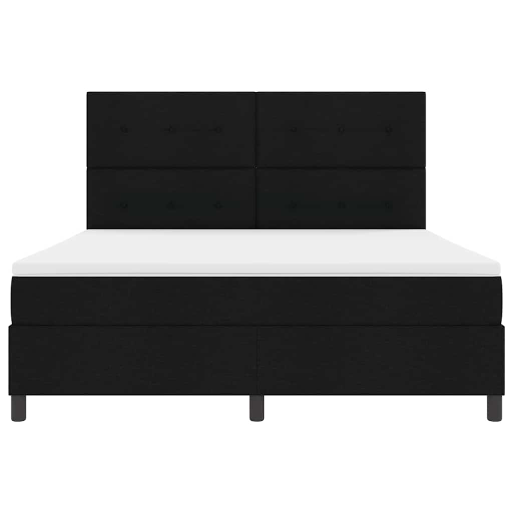 Box spring seng med madras med LED Sort 180 x 200 cm Stof