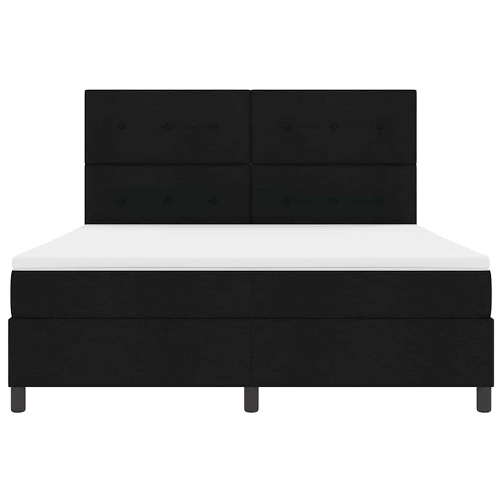 Box spring seng med madras med LED Sort 180 x 200 cm Stof