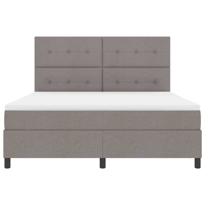 Box spring seng med madras med LED Gråbrun 180 x 200 cm Stof