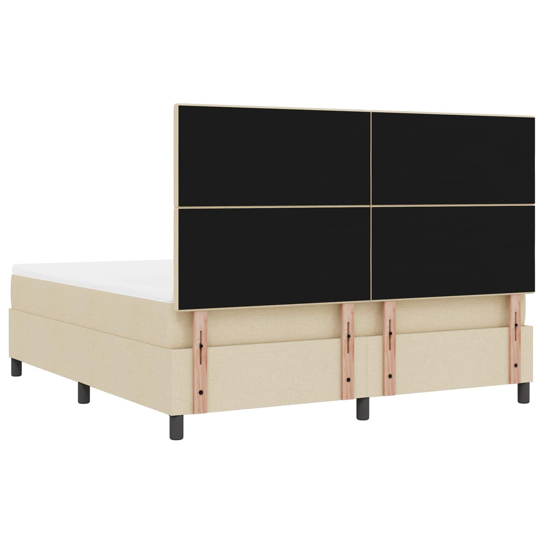 Box spring seng med madras med LED Creme 180 x 200 cm Stof
