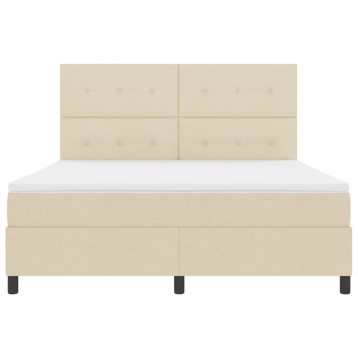 Box spring seng med madras med LED Creme 180 x 200 cm Stof