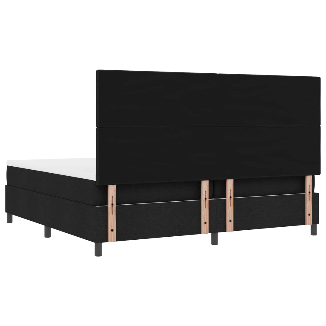 Box spring seng med LED-lysstrimler Sort 200 x 200 cm Stof