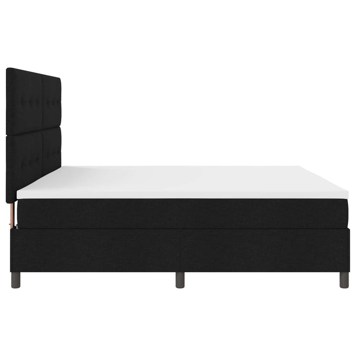 Box spring seng med LED-lysstrimler Sort 200 x 200 cm Stof