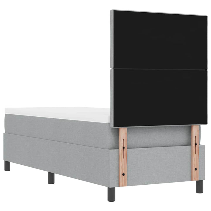 Box spring seng med madras med LED Lysegrå 80 x 200 cm Stof