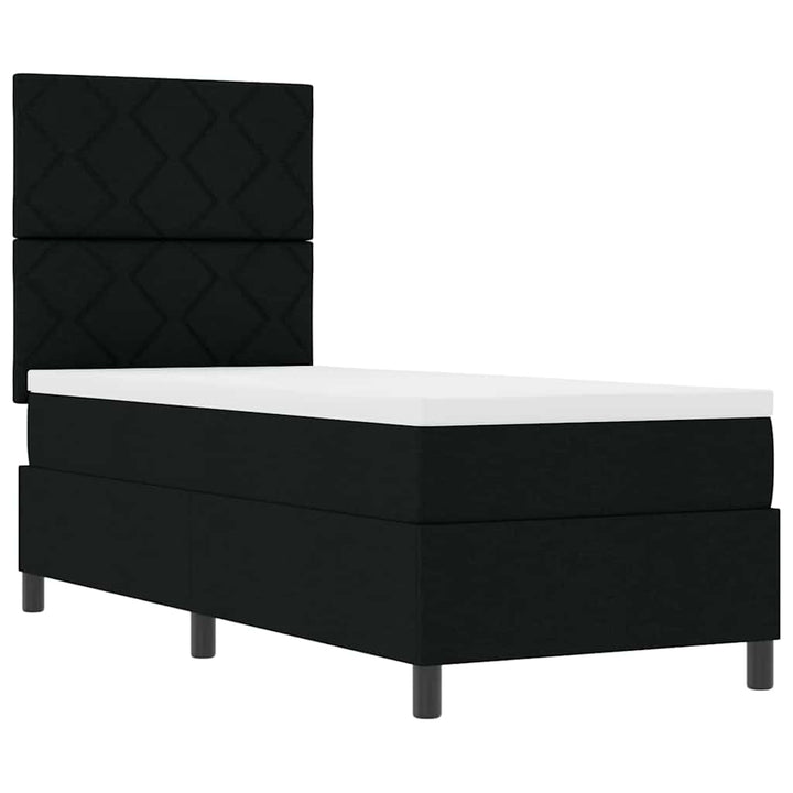 Box spring seng med LED-lysstrimler Sort 80 x 200 cm Stof