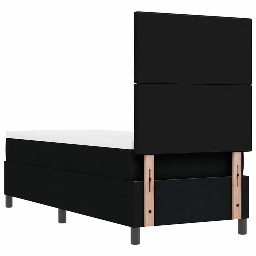 Box spring seng med LED-lysstrimler Sort 80 x 200 cm Stof