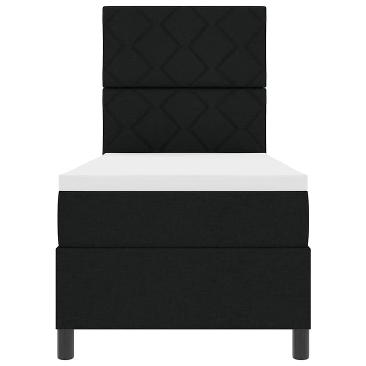 Box spring seng med LED-lysstrimler Sort 80 x 200 cm Stof
