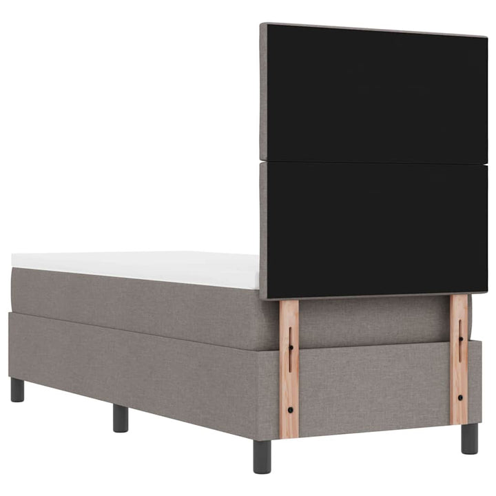 Box spring seng med madras med LED Gråbrun 80 x 200 cm Stof