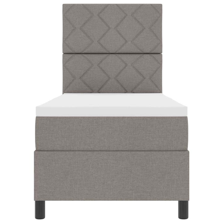 Box spring seng med madras med LED Gråbrun 80 x 200 cm Stof