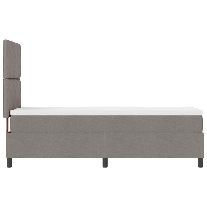 Box spring seng med madras med LED Gråbrun 80 x 200 cm Stof
