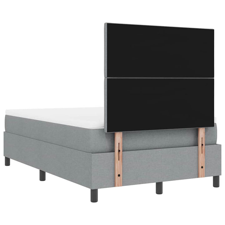 Box spring seng med madras med LED Lysegrå 120 x 190 cm Stof
