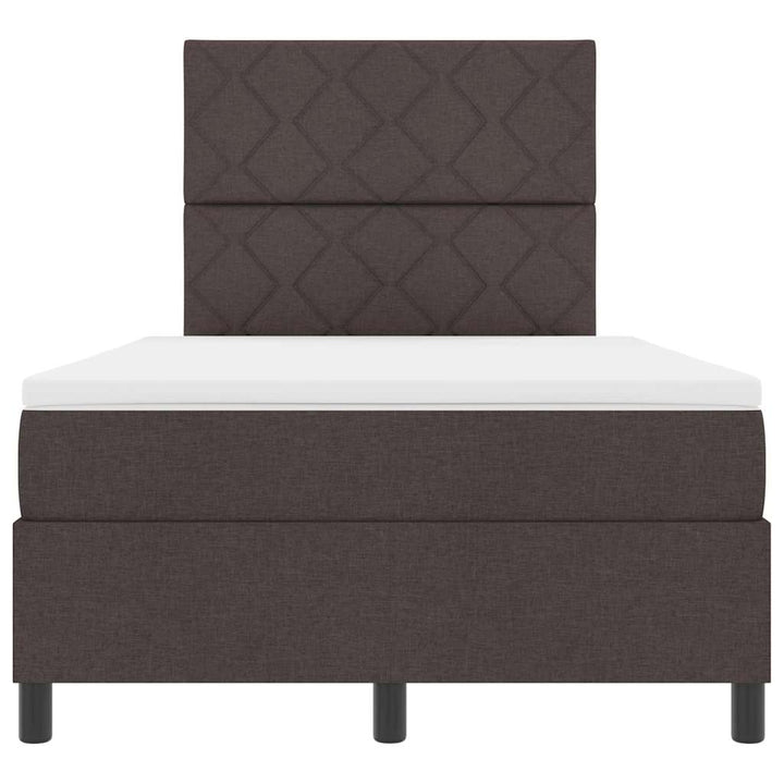 Box spring seng med madras med LED Mørkebrun 120 x 190 cm Stof