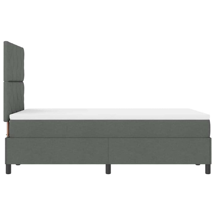 Box spring seng med LED-lysstrimler Mørkegrå 120 x 200 cm Stof