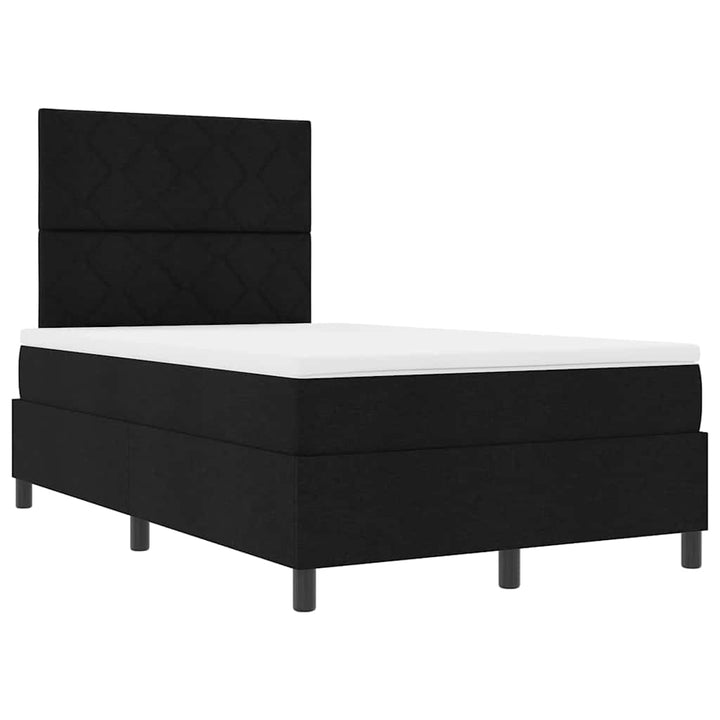 Box spring seng med madras med LED Sort 120 x 200 cm Stof