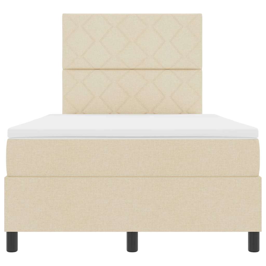 Box spring seng med madras med LED Creme 120 x 200 cm Stof