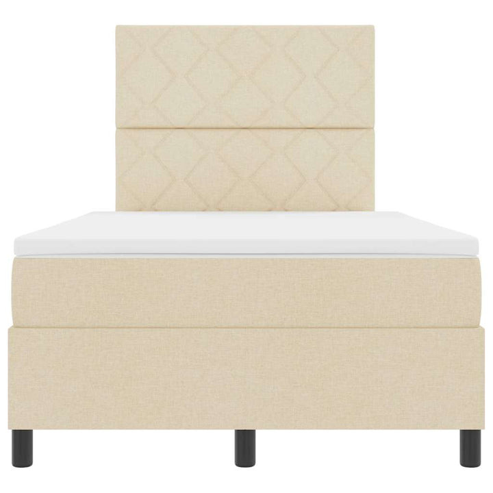 Box spring seng med madras med LED Creme 120 x 200 cm Stof