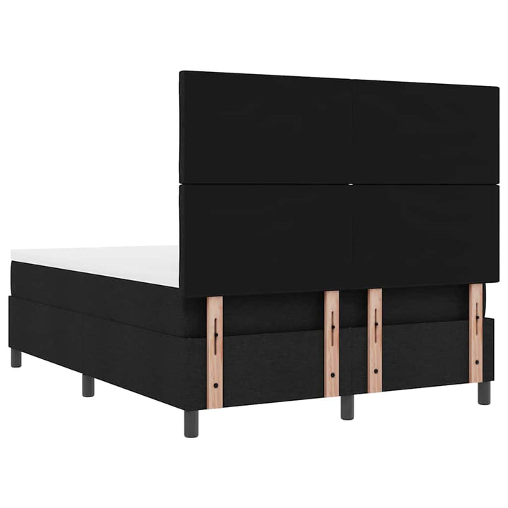 Box spring seng med LED-lysstrimler Sort 140 x 200 cm Stof